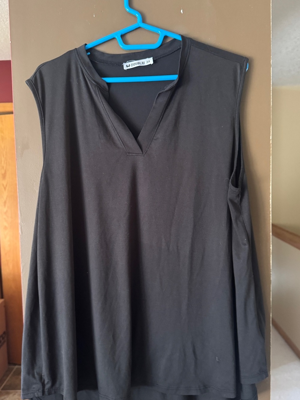 Doublju Black V-Neck Sleeveless Tank Top